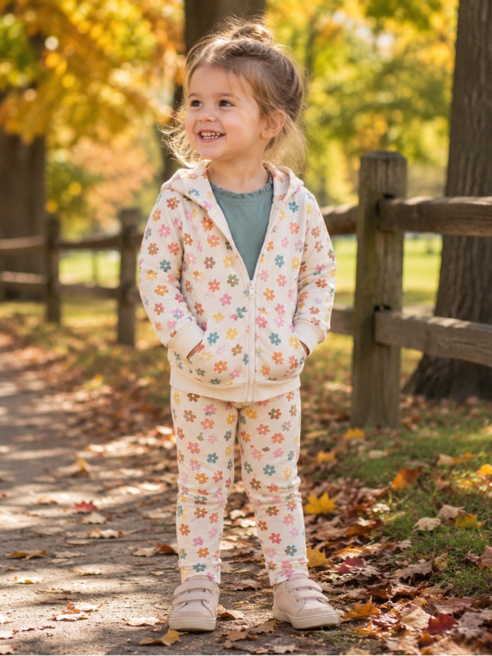 Cat & Jack Toddler Girl 3-Piece Floral Outfit Set Size 3 T